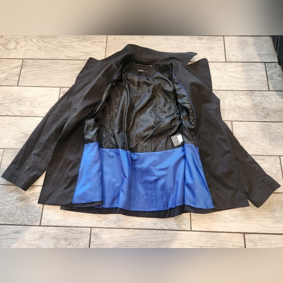 DKNY Black Womens Double Breasted Peacoat Large Pockets Lined Career Fall Work - Picture 7 of 13